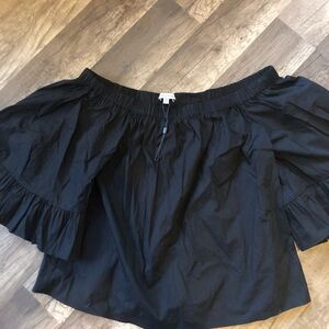 Rebecca Minkoff Faith Black Off-Shoulder Blouse XS NEW